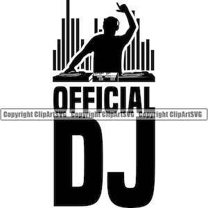 DJ Disc Jockey Plattenspieler Plattenspieler Mixer Album Vinyl Club Sound Radio Stereo Rap Silhouette Design Art Logo SVG Vektor Clipart Cut