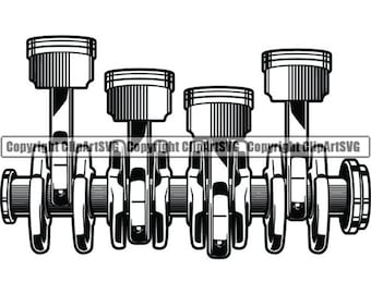 Pistons #1 Piston Engine Auto Car Vehicle Repair Motor Mechanic Automotive Automobile Machine .SVG .PNG Clipart Clipart Vector Cut Cutting