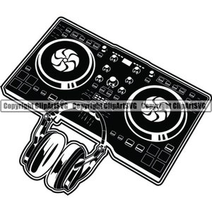 Draaitafel #10 platenspeler Mixer DJ Disc Jockey Deejay Spinnen Krabben Album Vinyl Muziek Club Party. SVG. EPS Vector Cricut Cut Cutting