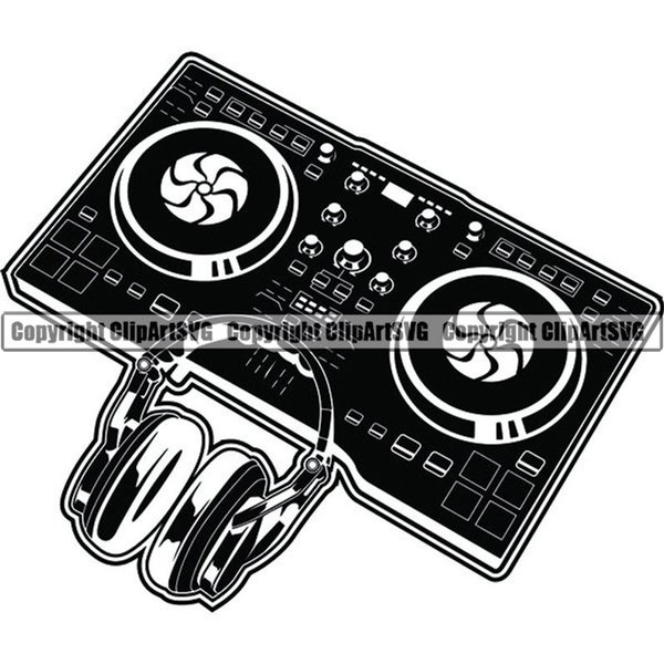 Turntable #10 Record Player Mixer DJ Disc Jockey Deejay Spinning Scratching Album Vinyl Music Club Party .SVG .EPS Vector Cricut Cut Cutting