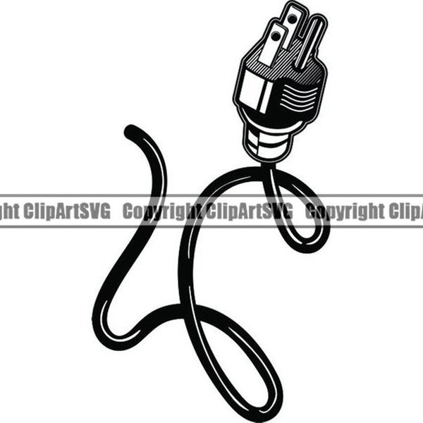 Cordon d'alimentation #3 cordon d'alimentation prise électrique technologie câble énergie électricité prise électrique. SVG. PNG Clipart vecteur coupe coupe