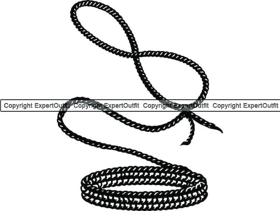 Rope Cowboy Rodeo West Western Wire Gear Knot Camping Bull Lasso Lace Tie  Strand Cord Hemp Manila.SVG .PNG Clipart Vector Cricut Cut