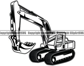 Construction Vehicle #3 Excavator Dig Digger Machine Equipment Builder Building Build Fix Logo .SVG .PNG Clipart Vector Cricut Cut Cutting