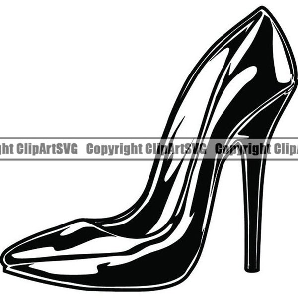 High Heel #2 Fashion High Female Style Footwear Shoe Leather Accessory Elegance Glamour .SVG .PNG Clipart Clipart Vector Cut Cutting