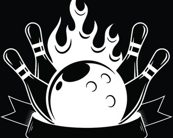 Bowling Logo #39 Ball Pin Sports Bowl Game Bowler Alley Strike Tournament Competition League Logo .SVG .EPS .PNG Clipart Vector Cricut Cut
