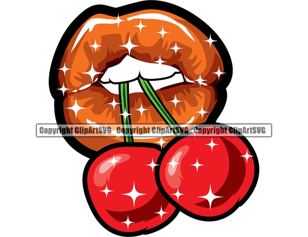 Sexy Lips Bite Cherry Cherries Kiss Mouth Mask Woman Female Girl Beauty