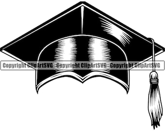 Graduation Cap Tassel High School College Diploma Degree System Graduate Teacher Design Logo SVG PNG Vector Clipart Cut Cutting File