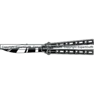 Ninja Butterfly mes tactische tactiek Balisong zakmes Switchblade Blade Balisword Sharp. SVG. PNG Clipart Vector Cricut knippen snijden