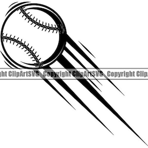 Baseball Ball Motion Fast Speed Lines Player Bat League Equipment Team Game Sports Design Element Logo .SVG .PNG Vector Cricut Cut Cutting