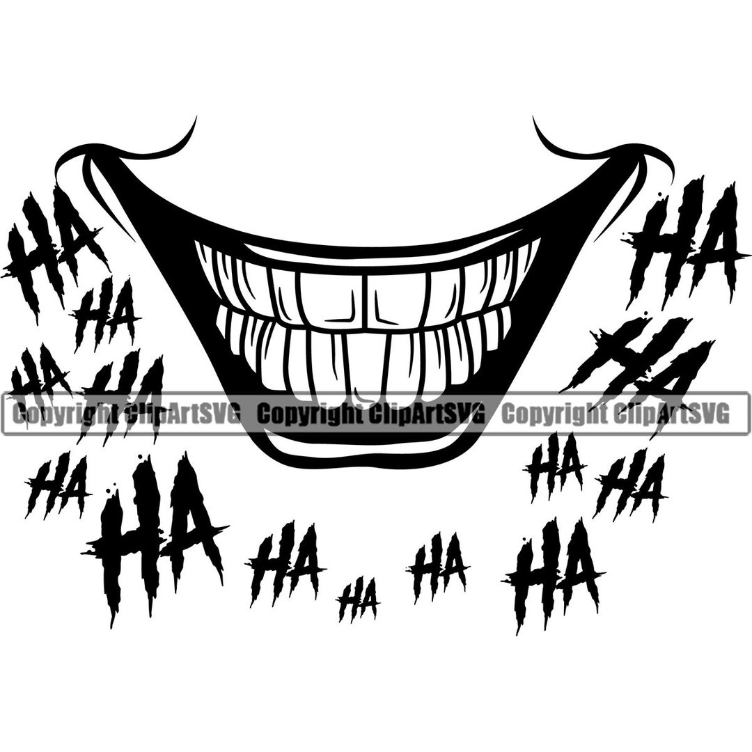 Joker Smile Clown Ha Funny Mouth Teeth Mask Evil Grin Trick Art Artwork  Design Element Logo SVG PNG JPG Clipart Vector Cut Cutting File - Etsy