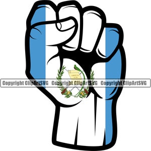 Guatemala Guatemala Hand Faust erhoben Macht Einheit Flagge Land Welt Nation Karte Design Element Design Logo SVG PNG Clipart Vektor geschnitten Datei