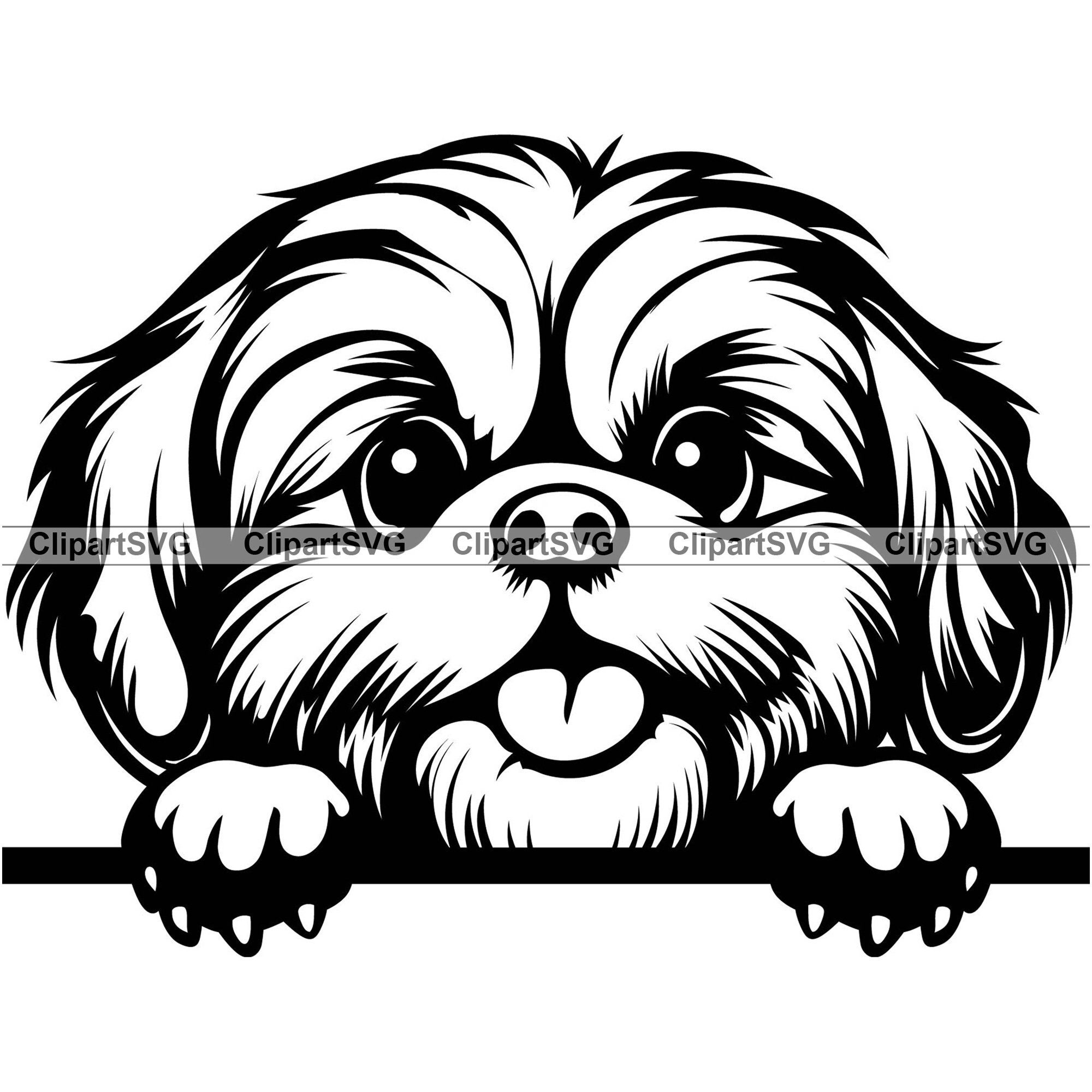 Shih Tzu Face Cover - Black & White Shih Tzu Face Cover - Black & White