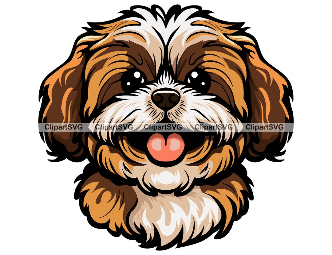 Shihpoo Smiling Dog Cute Puppy Head Canine Pet Shih Tzu Toy Poodle ...