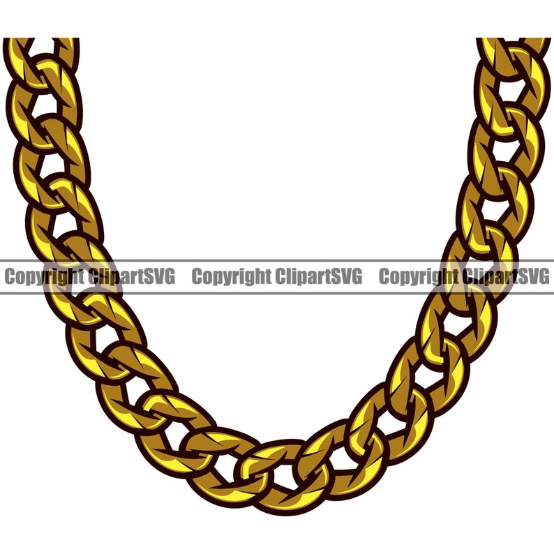 Gold Chain Link Necklace Jewelry Shiny Bling Rich Wealth Cash - Etsy Norway