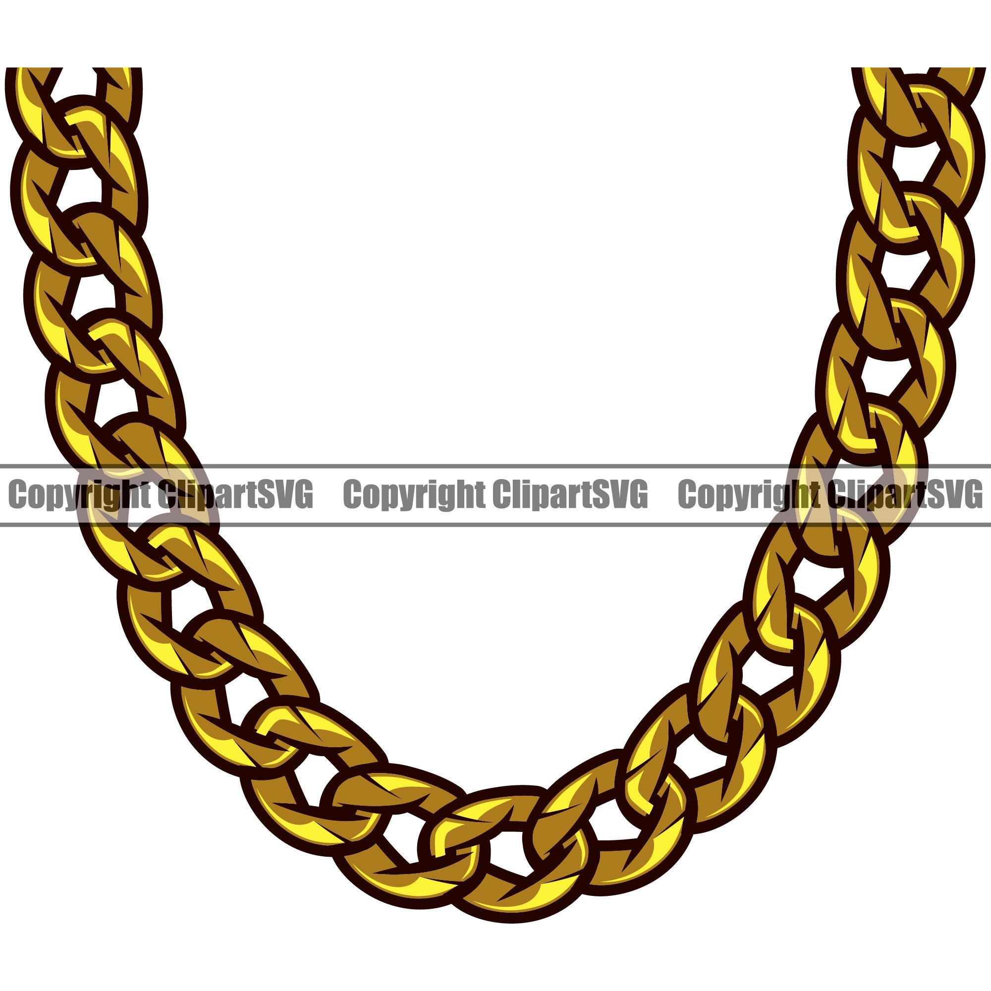 Gold Chain Link Necklace Jewelry Shiny Bling Rich Wealth Cash - Etsy