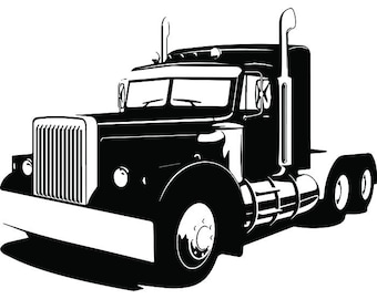 Truck Driver #19 Trucker Big Rigg 18 Wheeler Semi Tractor Trailer Cab Flat Bed Company Trucking Logo.SVG .EPS .PNG Vector Cricut Cut Cutting