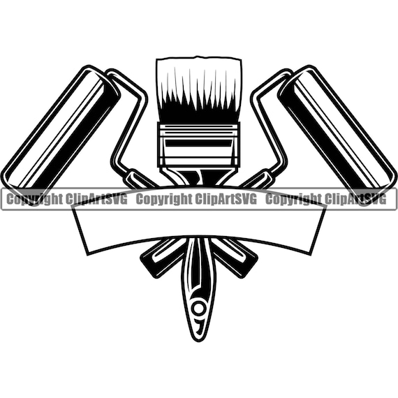 Clip Art Brocha De Pintura Vector Pintor Pintura Pincel Rodillo