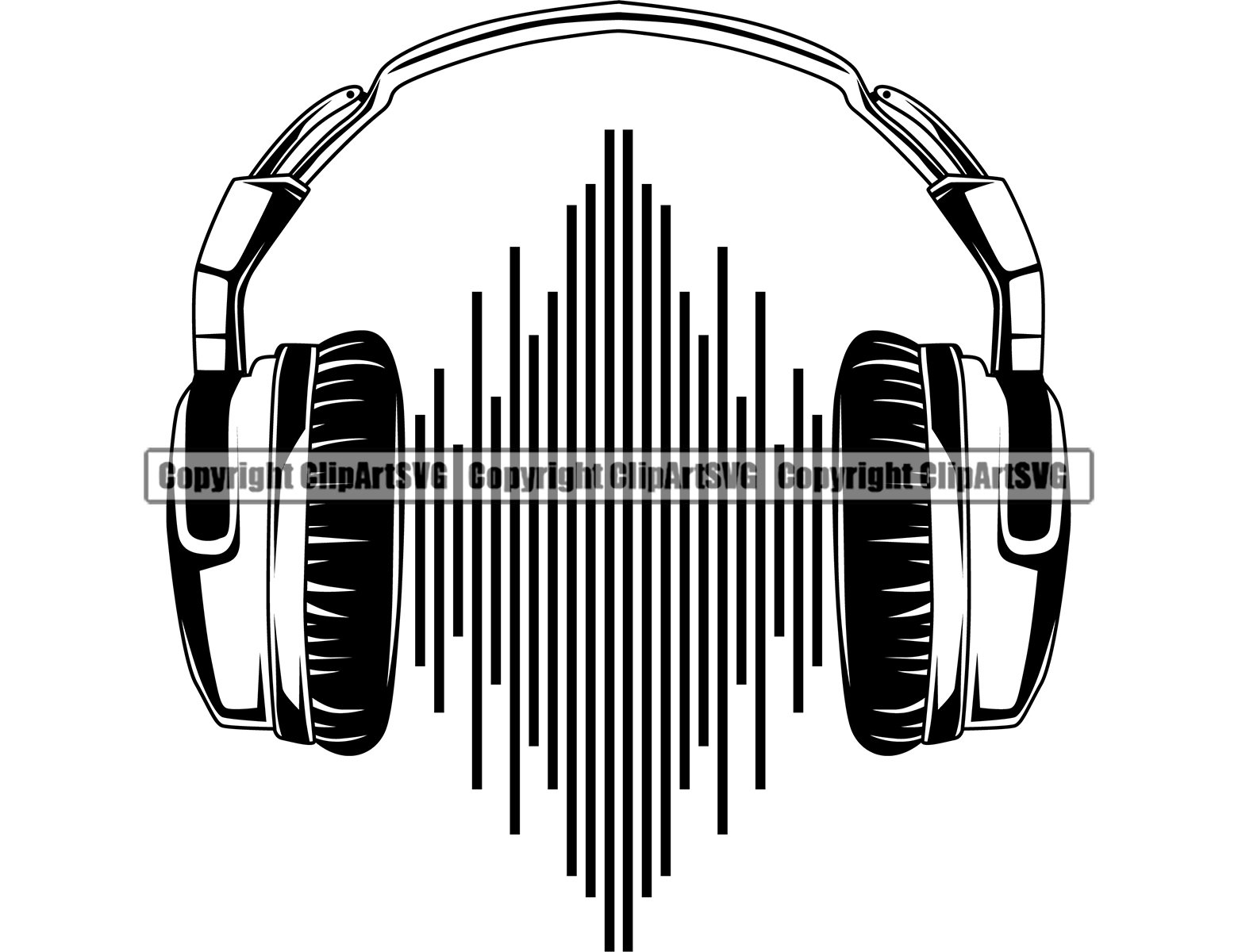 Koptelefoon Muziek Geluidsgolf Draadloos Bluetooth Dj Stereoapparatuur  Studio Headset Concept Art Design Logo SVG PNG Vector Clipart Knippen  Snijden, image size:1560x1200
