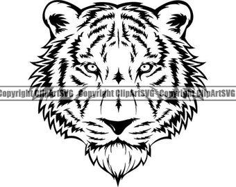 Tiger #34 Bengal Wild Cat Zoo Animal Wildlife School Mascot Tattoo Design Art Illustration Logo .SVG .PNG Clipart Vector Cricut Cut Cutting
