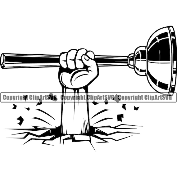 Plumbing Logo 6 Hand Holding Plumber Plunger Construction Etsy