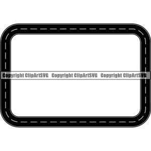 Road Street Race Track Rectangle Frame Border Shield Highway Freeway Sport Auto Car Event Design Element SVG PNG Vector Cricut Cut Cutting