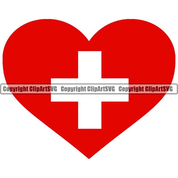 Switzerland Heart Shaped Flag Central European Europe Country Etsy