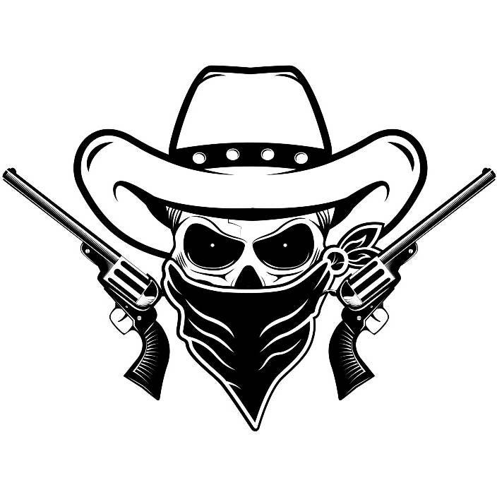 Download Cowboy Logo 26 Skull Guns Mask Outlaw Scarf Hat Country | Etsy