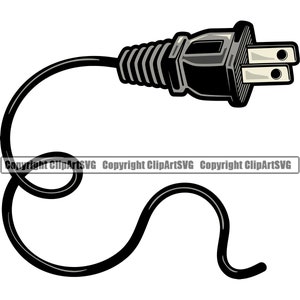 Plugue Cabo de alimentação Fio Tomada Eletricista Trabalho elétrico Trabalhador Reparação de trabalho Fix Tech Technician Design Element Logo PNG SVG Clipart Vector Cut