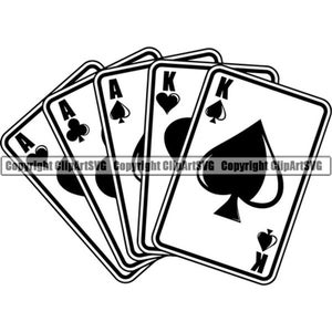 Poker #23 Full House bateau carte à jouer jeu Gamble Casino pari paris Blackjack jeux Logo. SVG. PNG vecteur Clipart Cricut coupe coupe