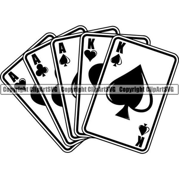 Poker #23 Full House Boat Playing Card Gambling Gamble Casino Bet Betting Blackjack Games Logo .SVG .PNG Clipart Vector Cricut Cut Cutting