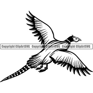 Pheasant Hunting Bird Wildlife Flying Male Hunter Wild Feathers Hunt Wings Food Game Art Logo .SVG .PNG Clipart Vector Cricut Cut Cutting