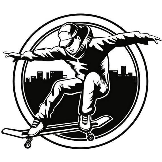 Skateboard Logo 5 Skull Skateboarding Deck Wheels Trucks | Etsy