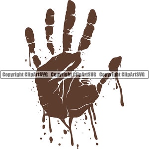 Mud Chocolate Hand Print Drip Splatter Splat Liquid Drop Paint Poop Feces Stain Smear Design Element Art Logo SVG PNG Clipart Vector Cutting