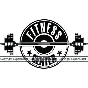 Fitness Logo Dumbbell Bar Weightlifting Bodybuilding Workout Working Out Gym Weight Barbell.SVG .PNG Clipart Vector Cricut Cut Cutting File