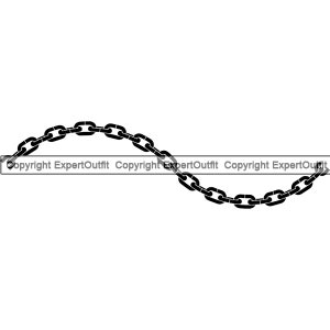 May include: A black chain link design, with each link connected to the next, forming a continuous line.