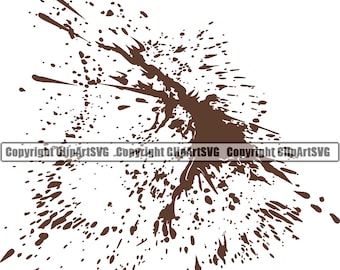 Mud Chocolate Splash Drip Splatter Splat Liquid Drop Paint Poop Feces Stain Smear Design Element Art Logo SVG PNG Clipart Vector Cutting