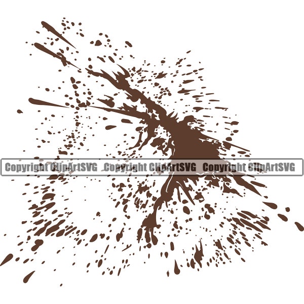 Mud Chocolate Splash Drip Splatter Splat Liquid Drop Paint Poop Feces Stain Smear Design Element Art Logo SVG PNG Clipart Vector Cutting