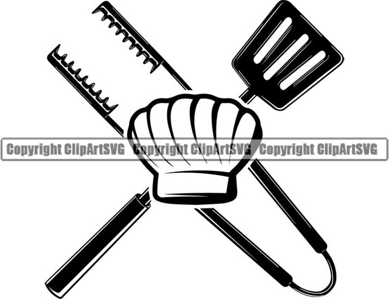Bbq Logo 40 Grill Grilling Meat Tongs Steak Barbecue Butcher Etsy