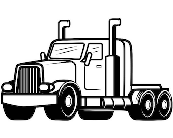 Truck Driver #12 Trucker Big Rigg 18 Wheeler Semi Tractor Trailer Cab Flat Bed Company Trucking Logo.SVG .EPS .PNG Vector Cricut Cut Cutting
