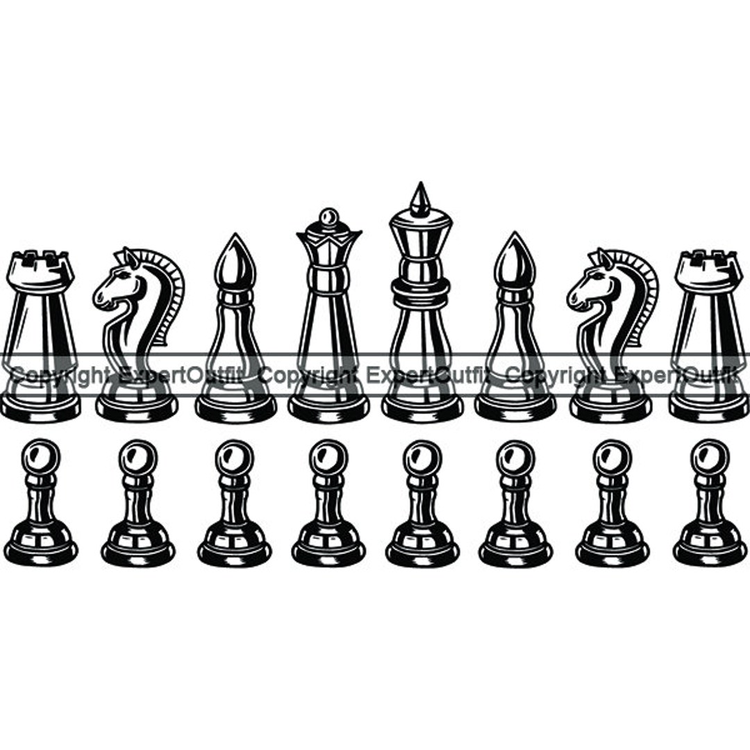 Chess board with piece setup flat clip art Vector Image