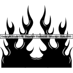 Brand vlammen Hot Rod hel Inferno Blaze brandende gas warmte gevaar Auto Pinstripe Design Element.SVG. PNG Clipart Vector Cricut knippen snijden