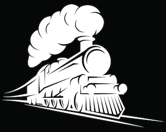 Steam Engine #17 Train Locomotive Vintage Railroad Railway Track Coal Transportation Logo .SVG .EPS .PNG Clipart Vector Cricut Cut Cutting