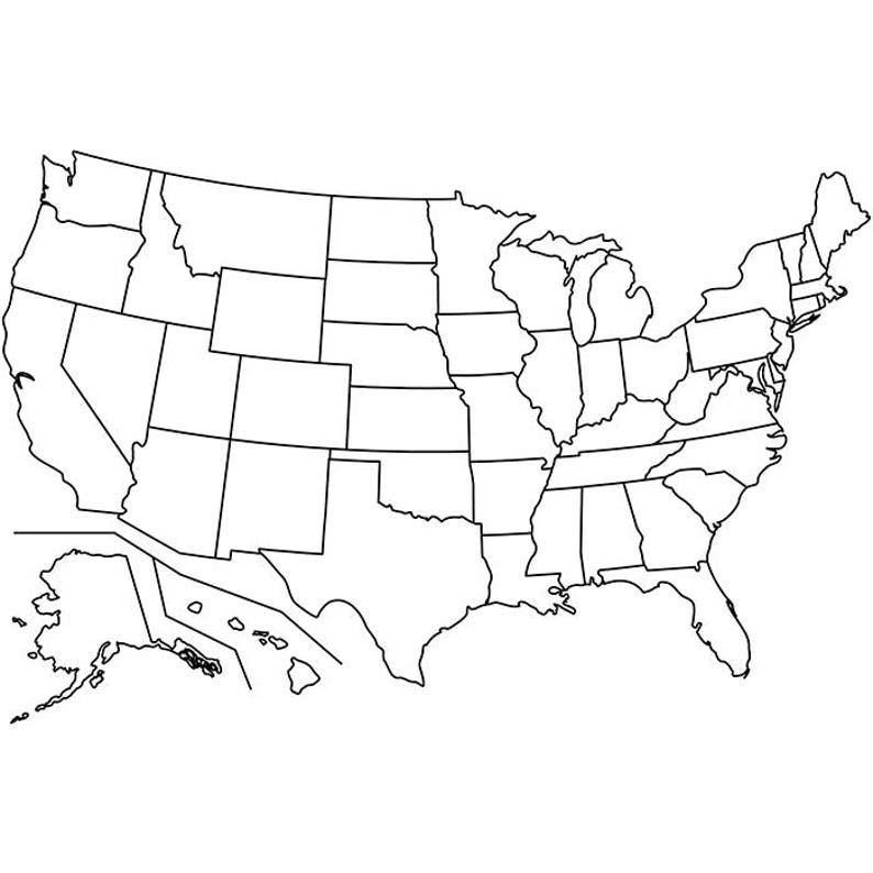 United States Map 1 America American Us Usa Country Nation Etsy