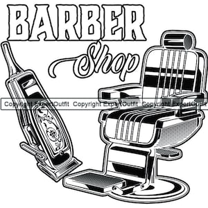 Barber Shop Barbershop Salon Haircut Hair Trim Cut Shave Groom Straight Razor Grooming Clipper Art Design Logo SVG PNG Vector Clipart Cut