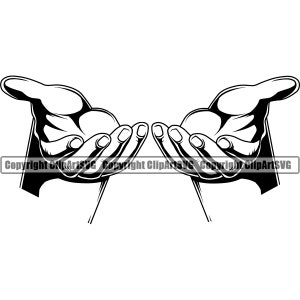 Open handen leeg Holding Object Hold Grip Man mannelijke vuist grijpen ontwerpelement Arm Logo SVG PNG Clipart Vector Cricut knippen snijden bestand