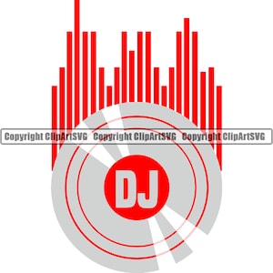 DJ Disc Jockey Plattenspieler Plattenspieler Mixer Album Vinyl Club Sound Radio Stereo Rap Silhouette Design Art Logo SVG Vektor Clipart Cut