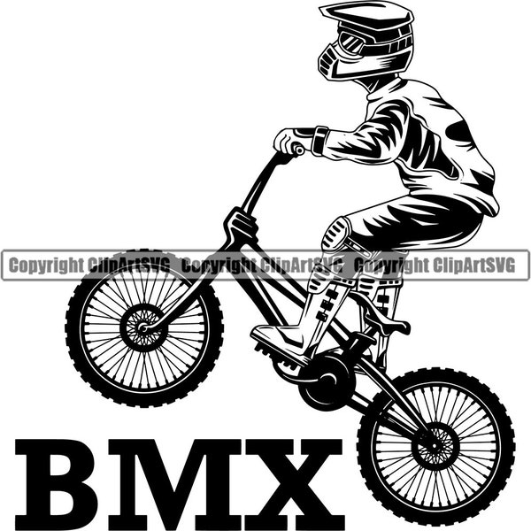 Bicycle Racing BMX Race Racer Extreme Sport Freestyle Wheelie Design Dirt Track Design Element Logo SVG PNG Vector Clipart Cut Cutting File