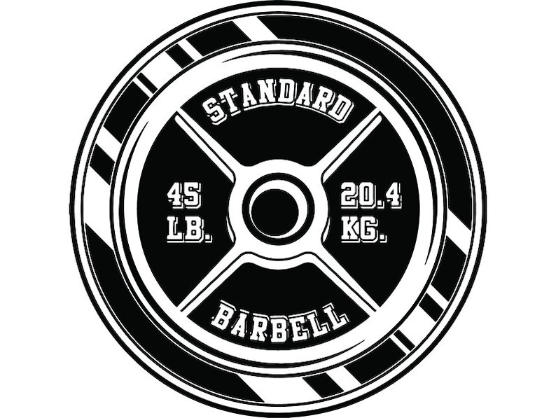 Weight Plate 7 Bodybuilding 45 Pound Weights Barbell Bar Etsy