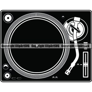 Draaitafel #7 Platenspeler Mixer DJ Disc Jockey Deejay Spinnen Krabben Album Vinyl Muziek Club Party. SVG. EPS Vector Cricut Cut Cutting