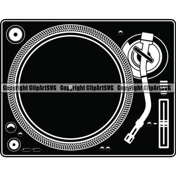 Turntable #7 Record Player Mixer DJ Disc Jockey Deejay Spinning Scratching Album Vinyl Music Club Party .SVG .EPS Vector Cricut Cut Cutting